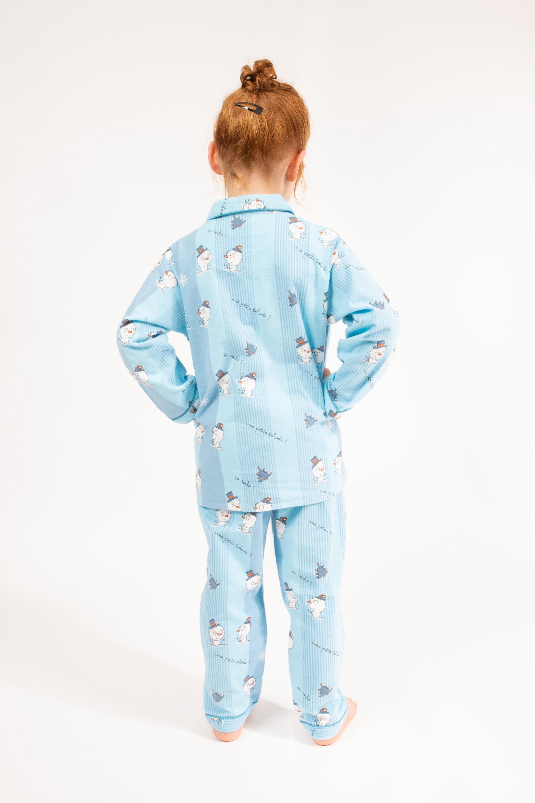 Pyjama en Flanelle Enfant Bleu Ciel