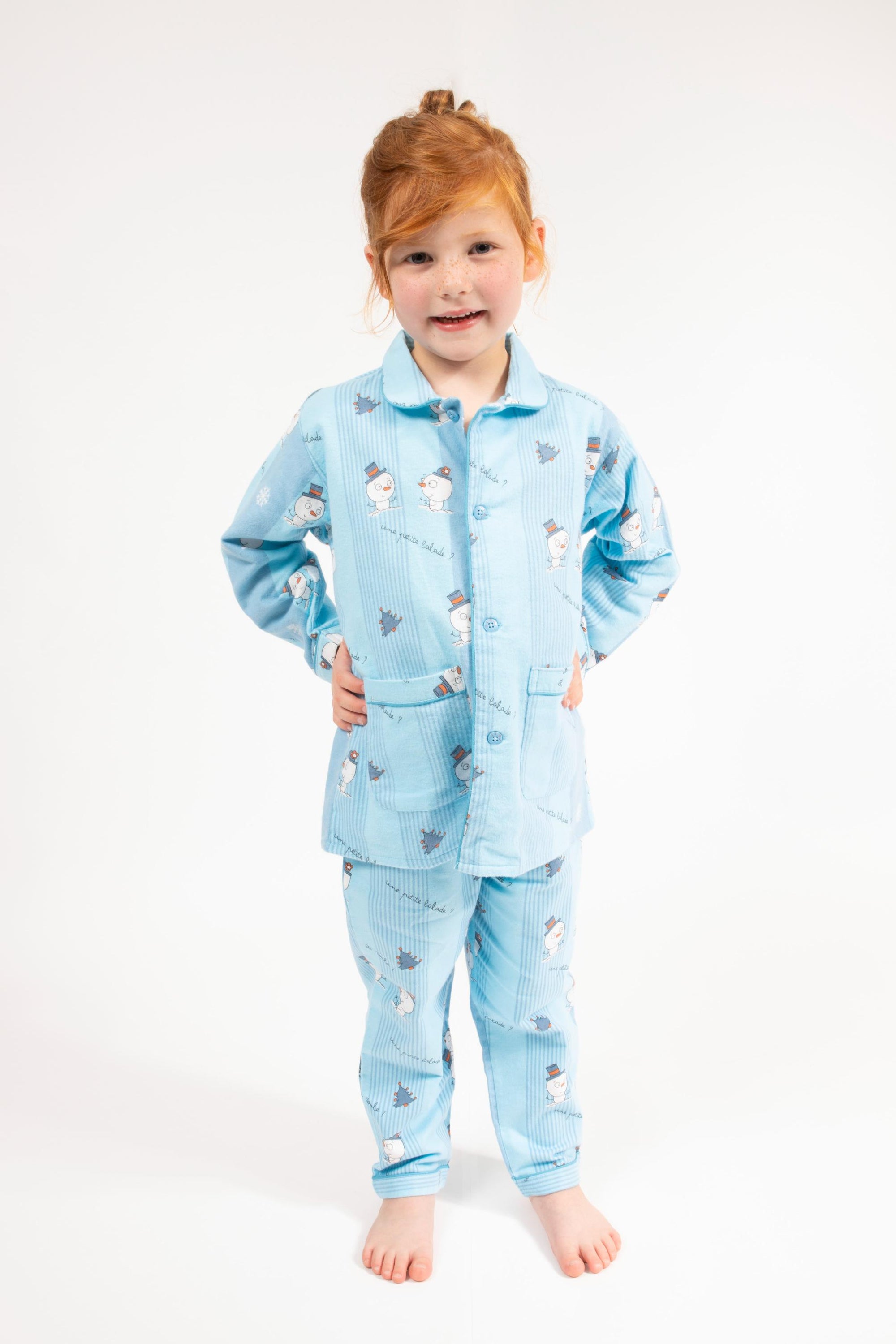 Pyjama en Flanelle Enfant Bleu Ciel