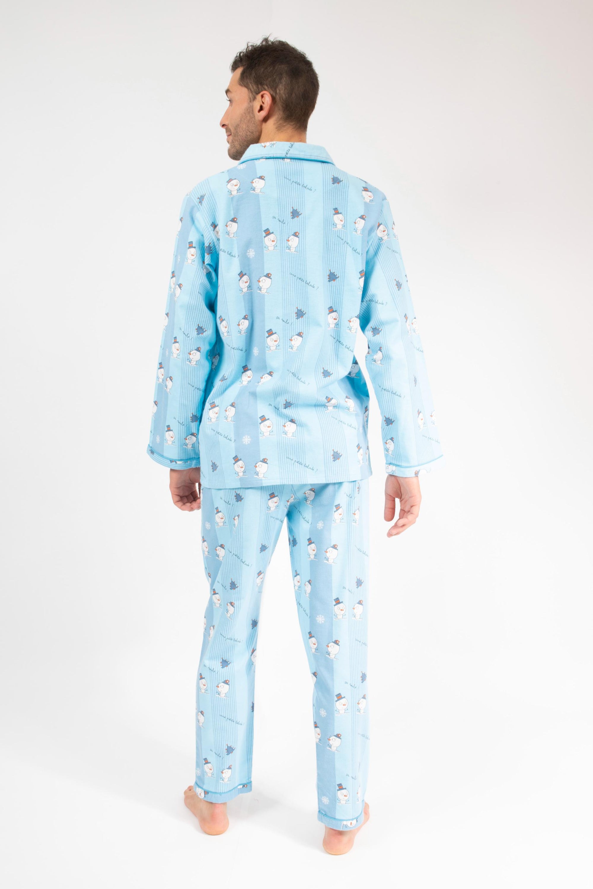 Pyjama en Flanelle Homme Bleu Ciel