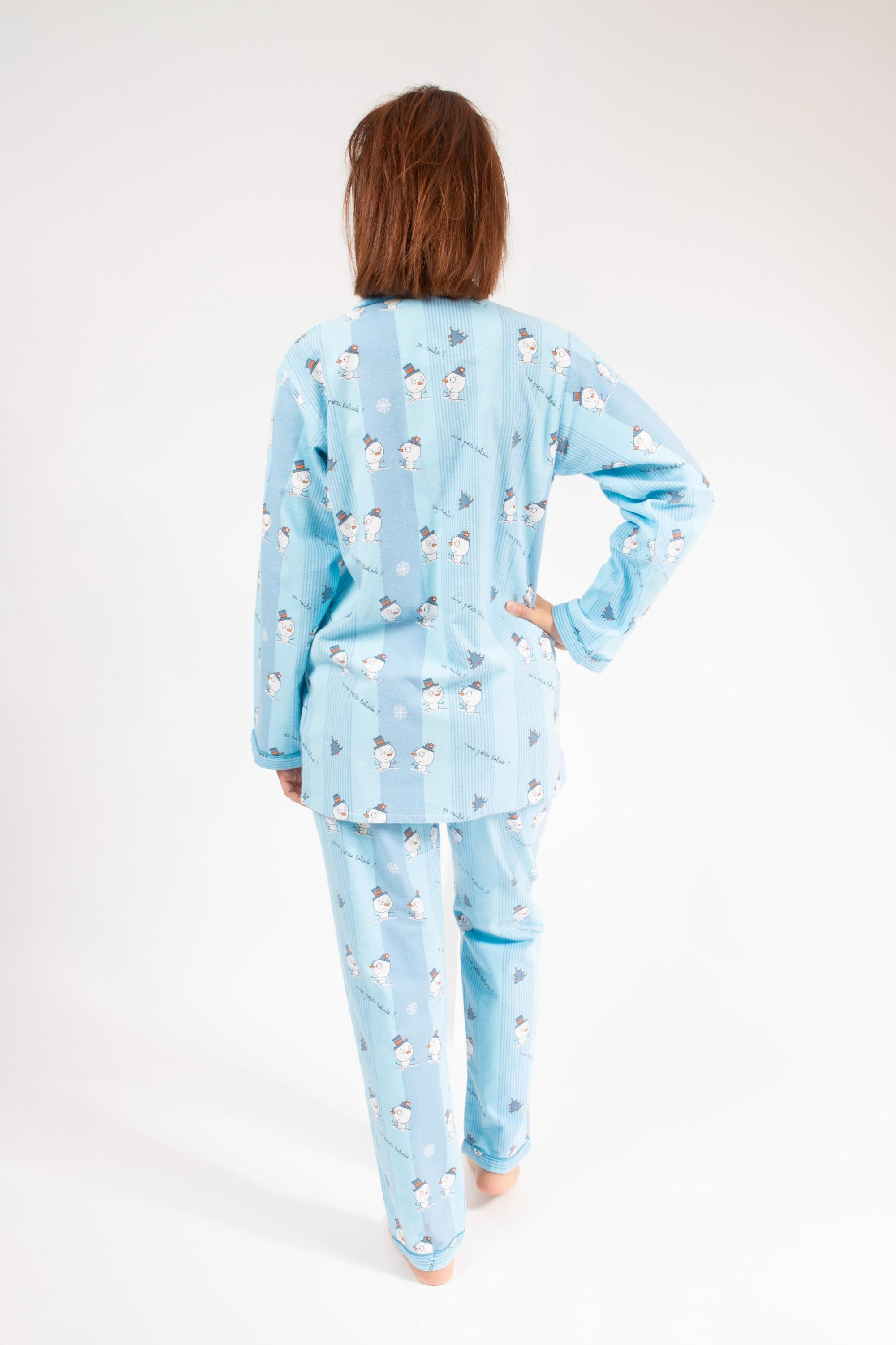 Pyjama en Flanelle Femme Bleu Ciel