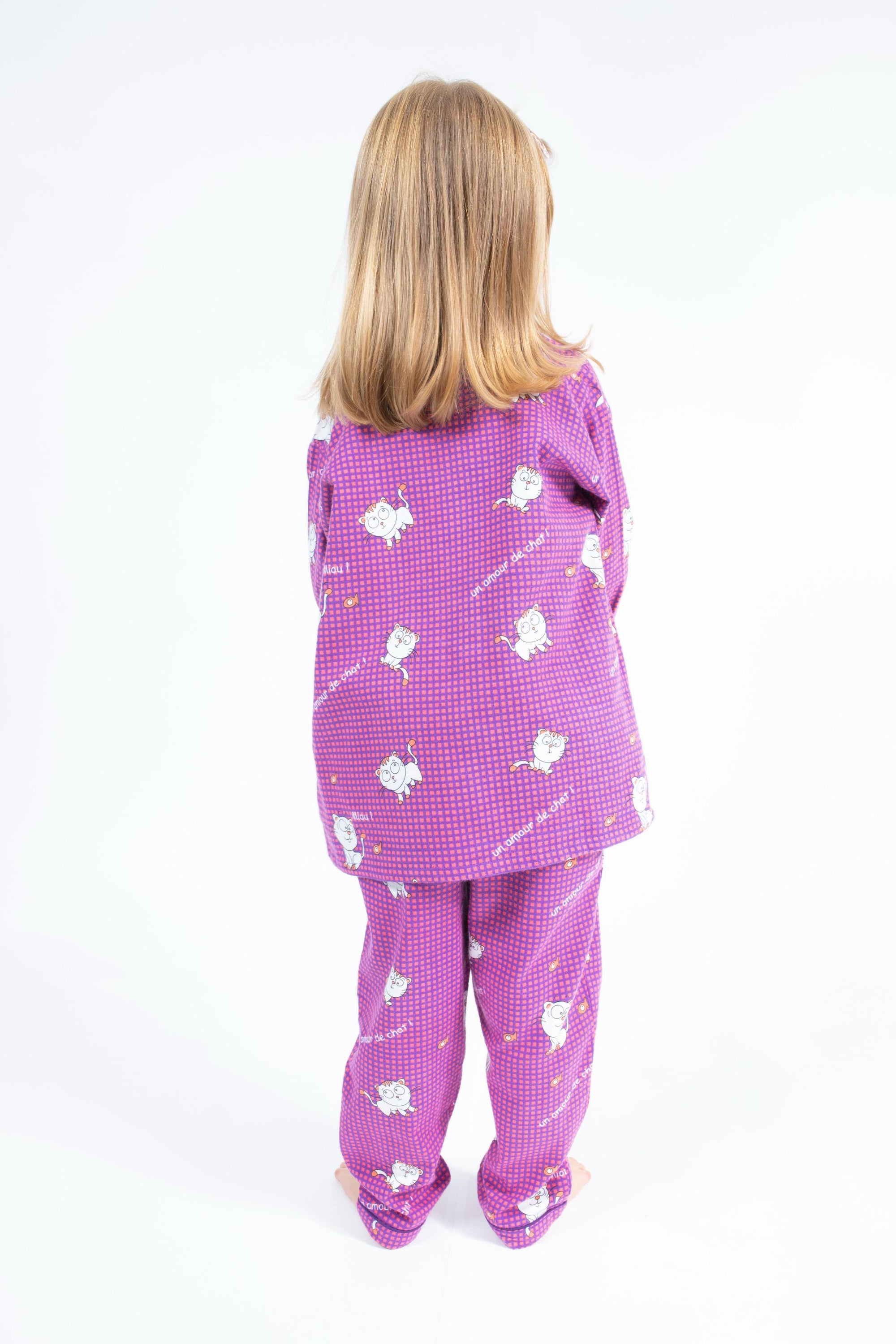 Pyjama en Flanelle Enfant Mauve/Violet