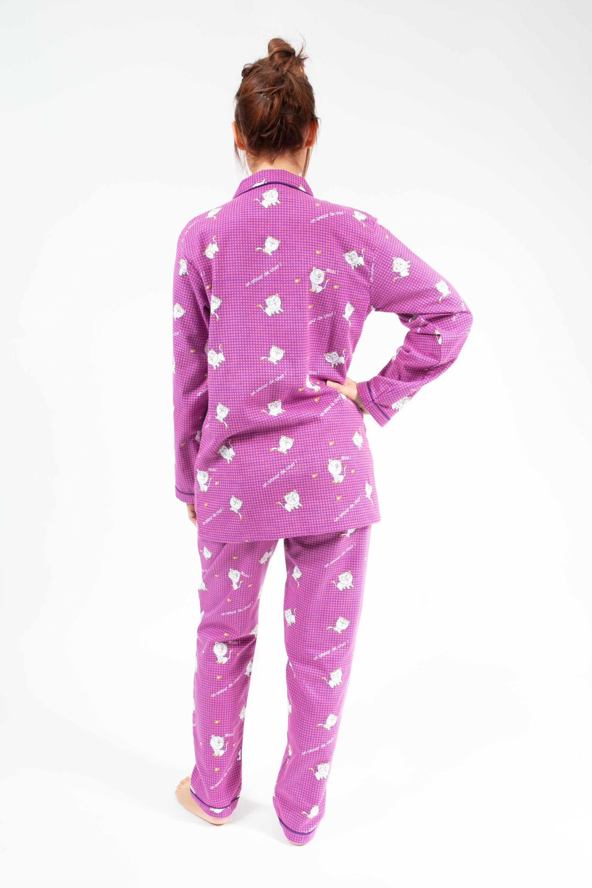 Pyjama en Flanelle Femme Mauve/Violet