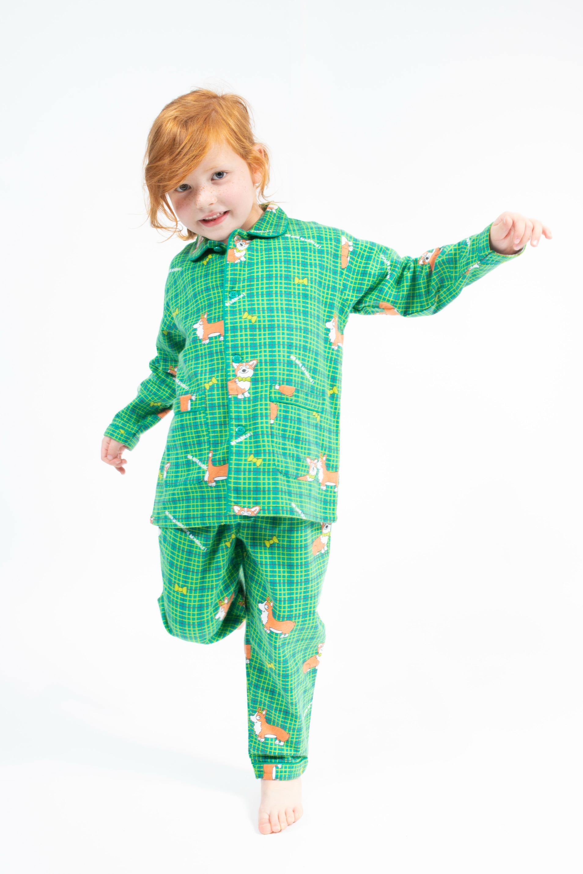 Pyjama en Flanelle Enfant Vert