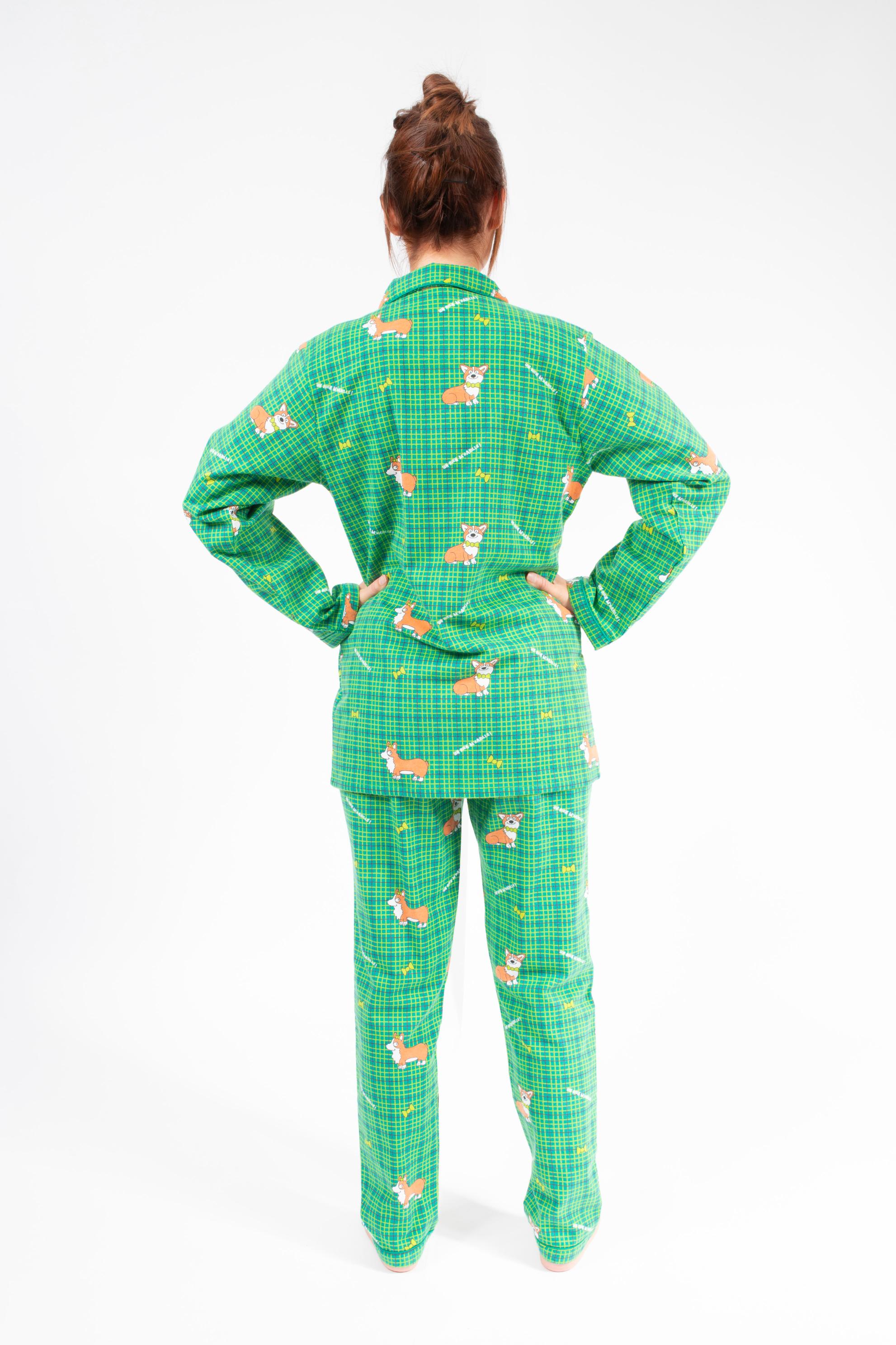 Pyjama en Flanelle Femme Vert