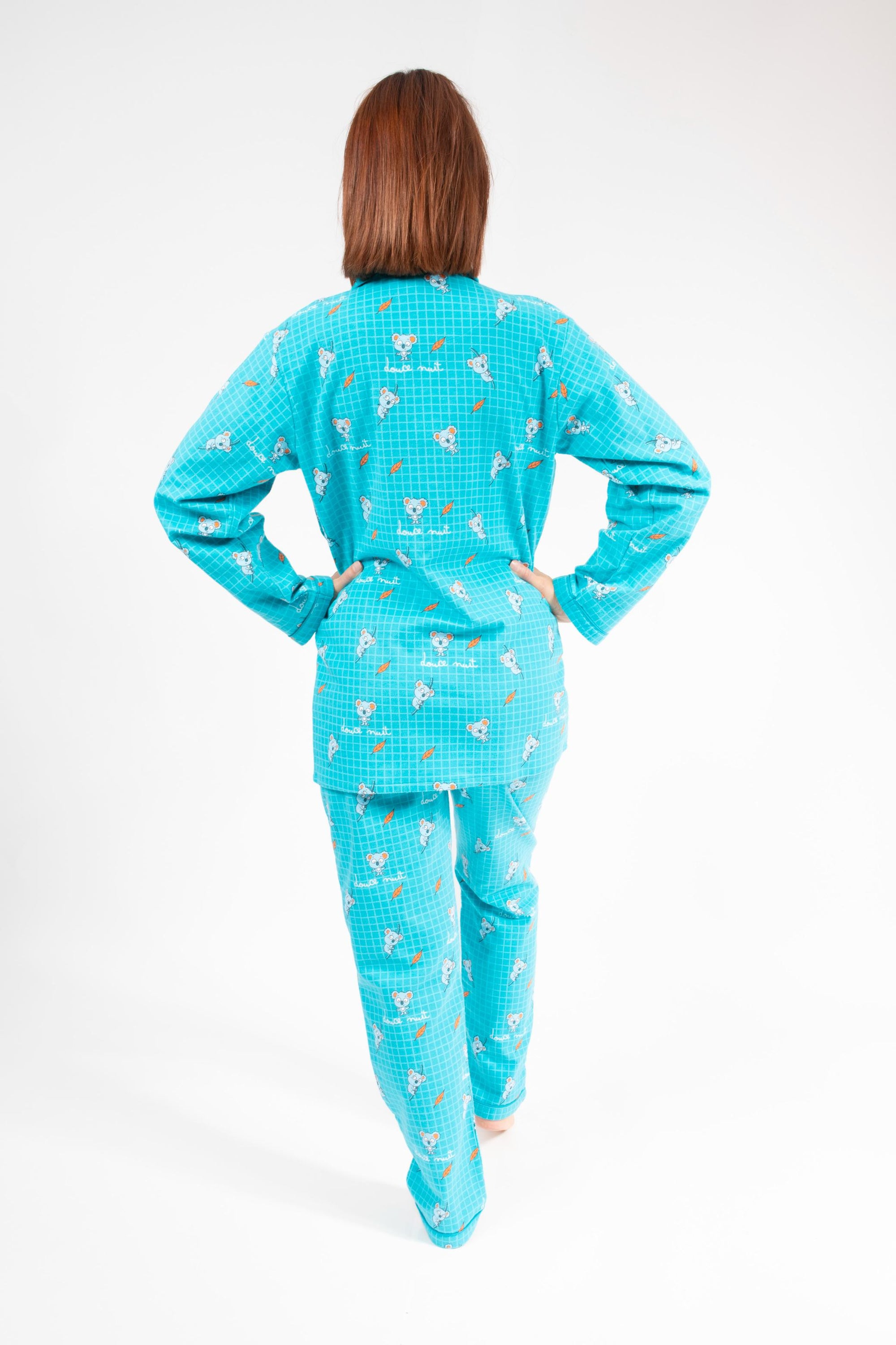 Pyjama en Flanelle Femme Bleu