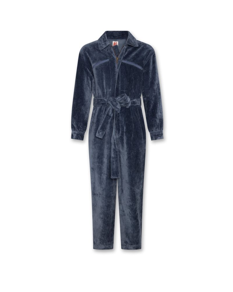 Riley Velvet Overall - Denim Blue