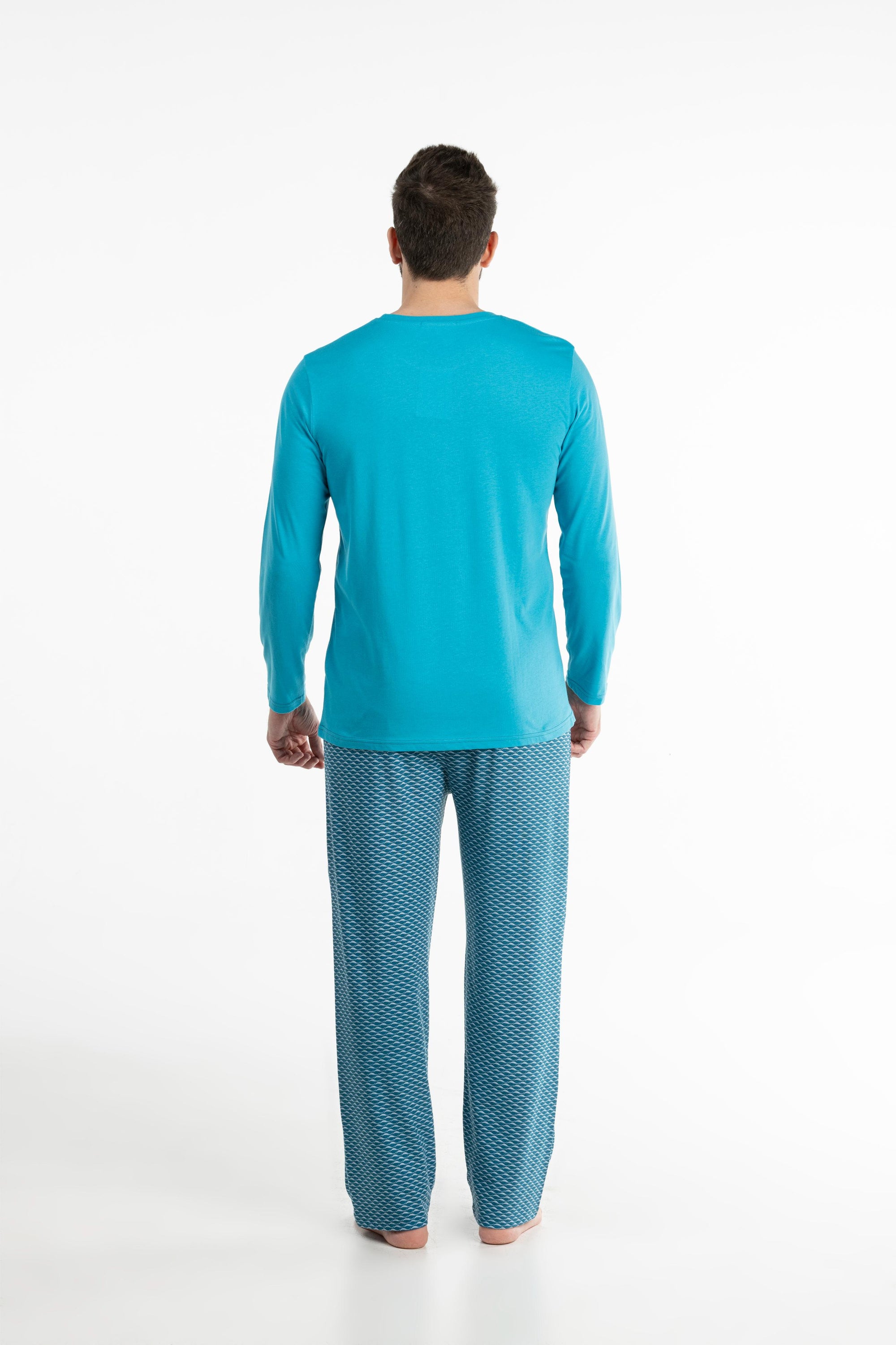 Long Pyjama - Homme - Bleu Horizon