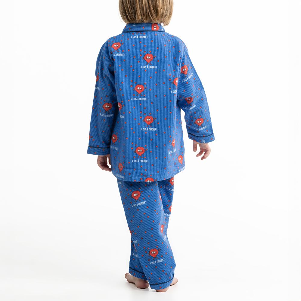 Pyjama Long - Kid Mixte - Bleu À Ligne