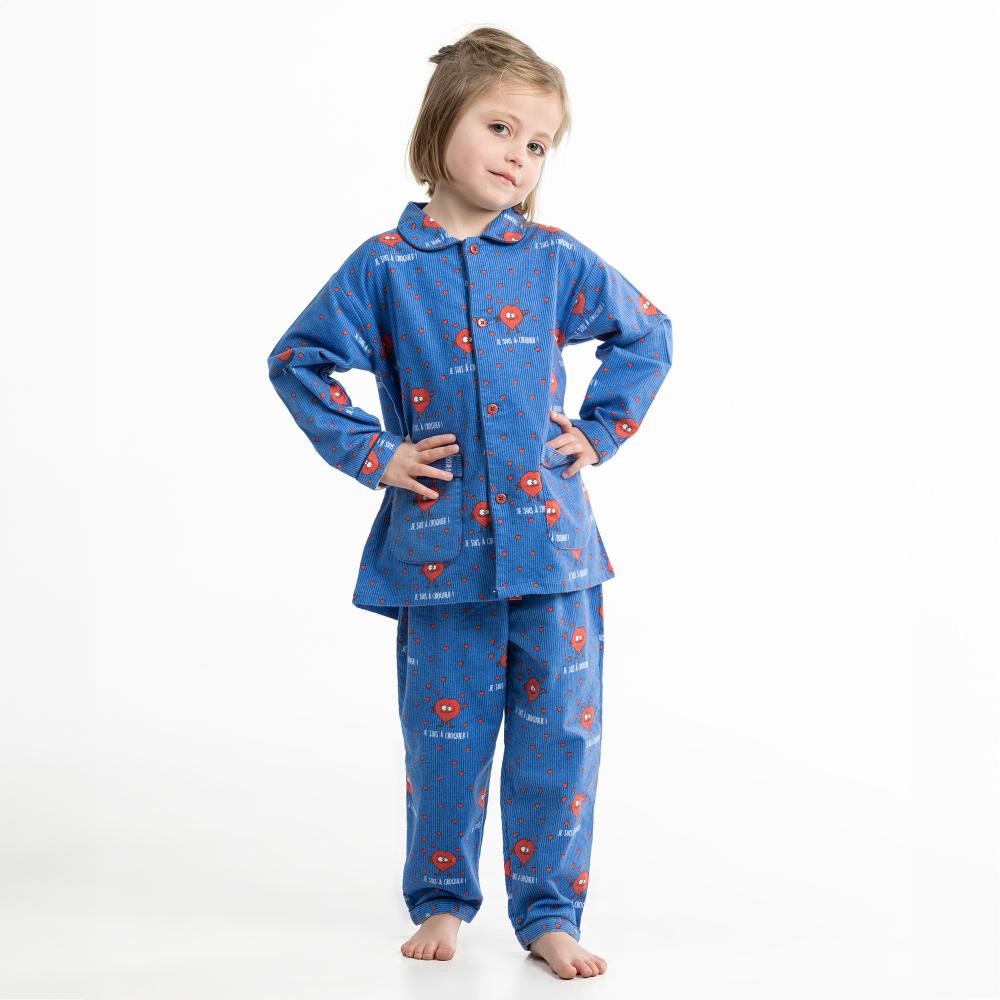 Pyjama Long - Kid Mixte - Bleu À Ligne