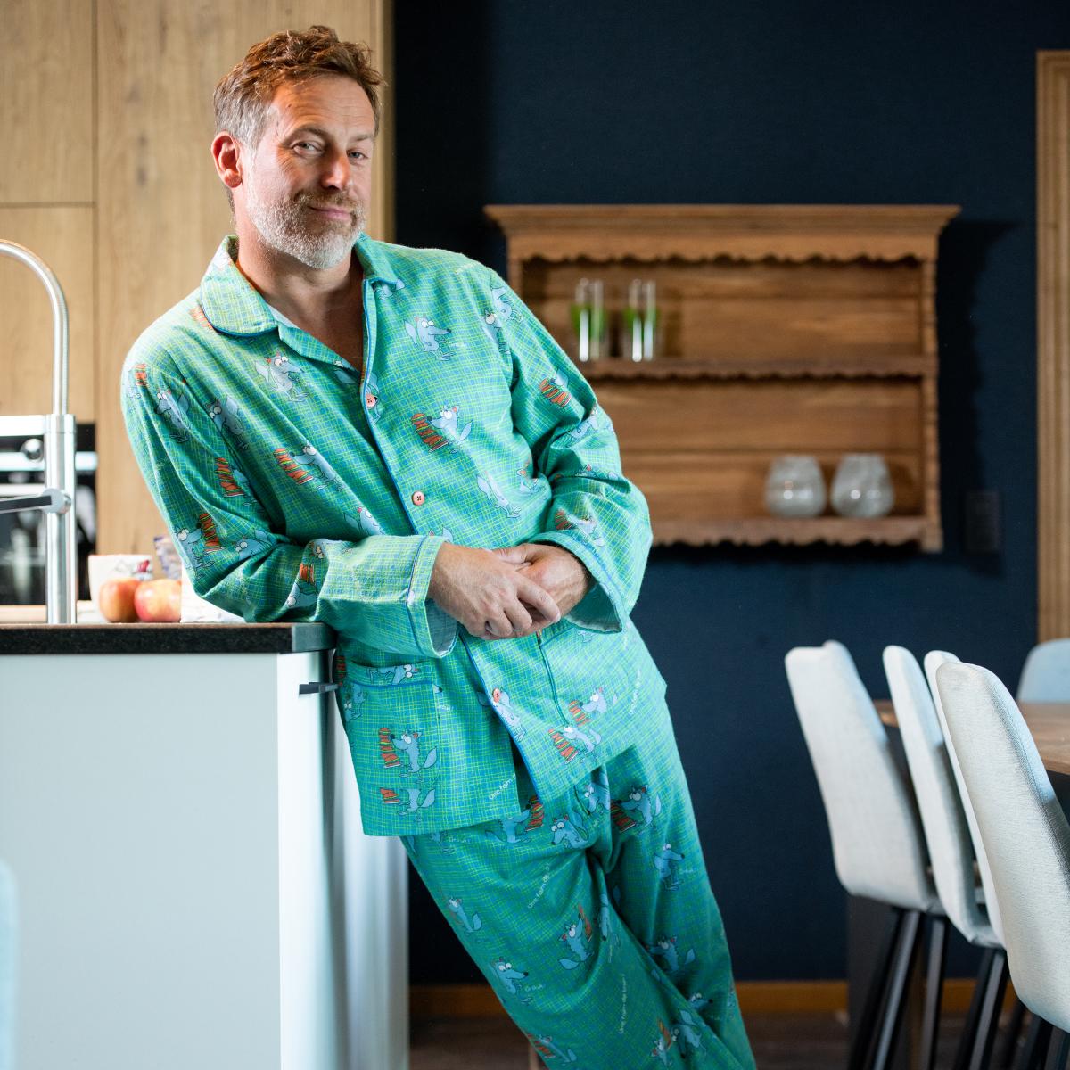 Pyjama Long - Homme - Bleu/Vert