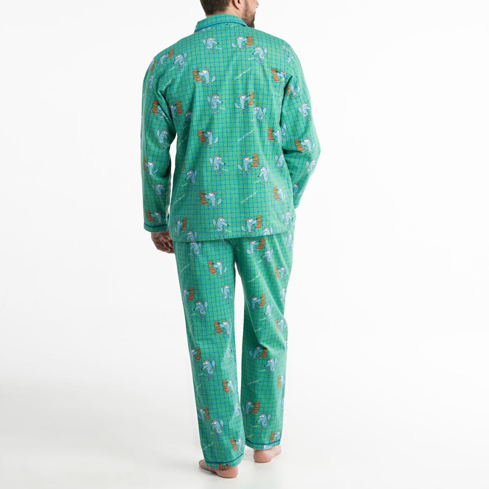 Pyjama Long - Homme - Bleu/Vert