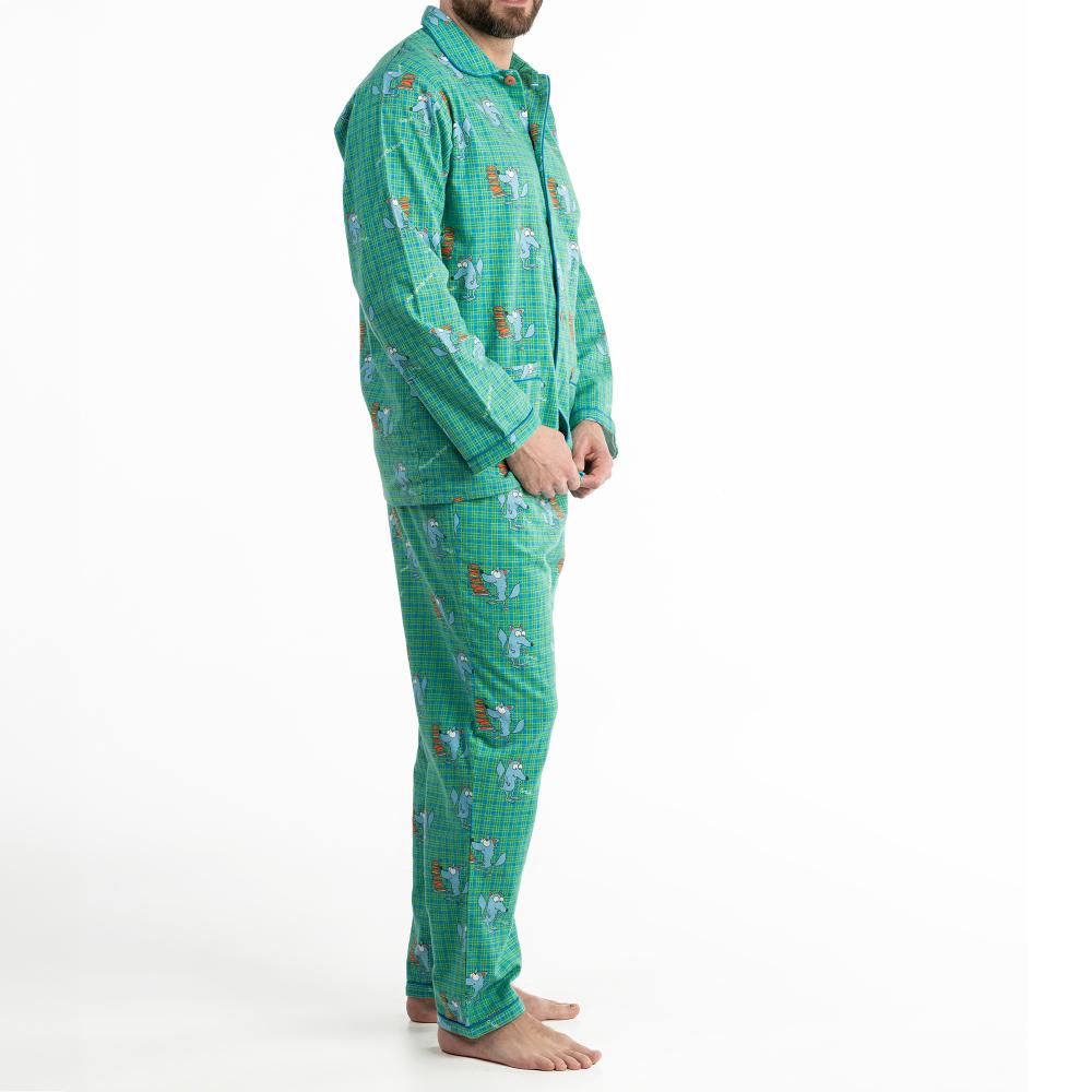 Pyjama Long - Homme - Bleu/Vert