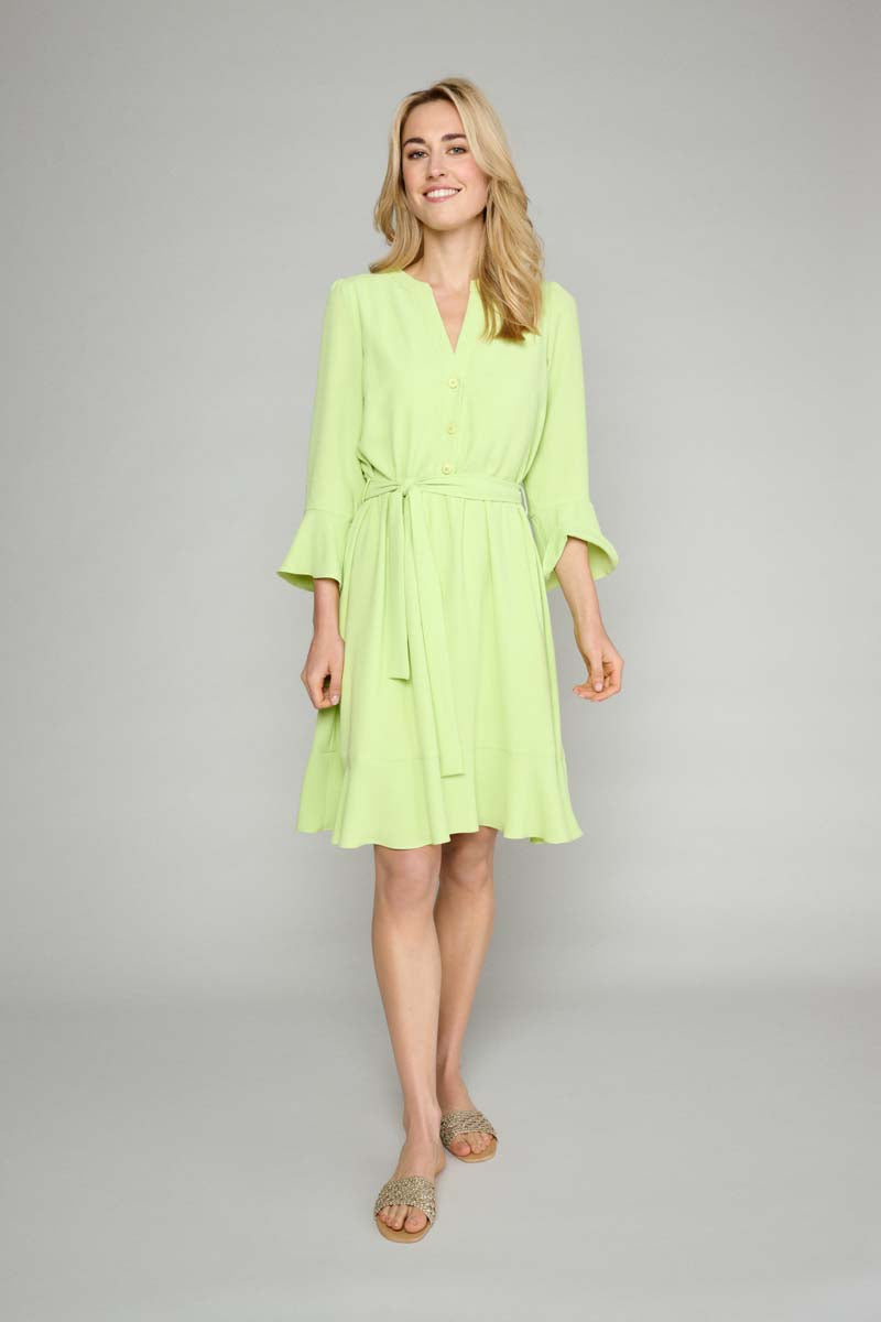 Robe Tunique À Volants Verte - Vert