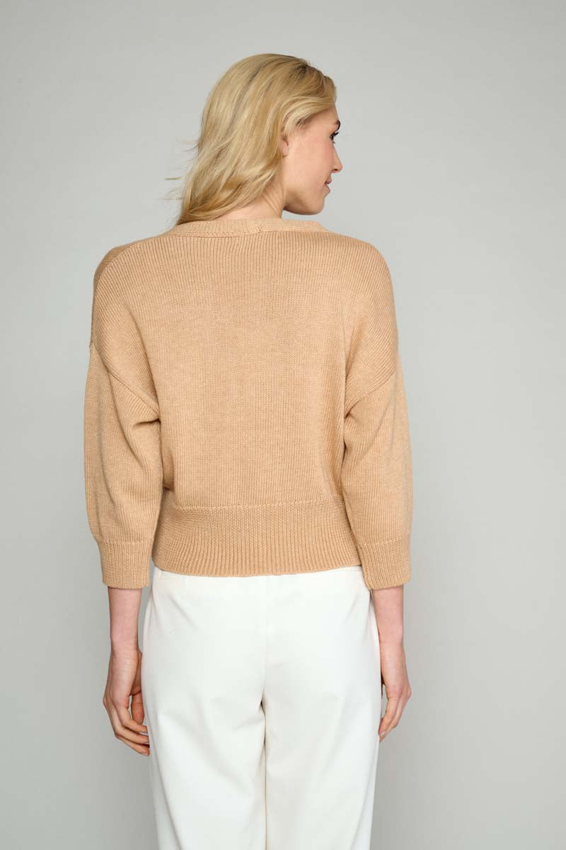 Cardigan En Maille Couleur Camel - Chameau