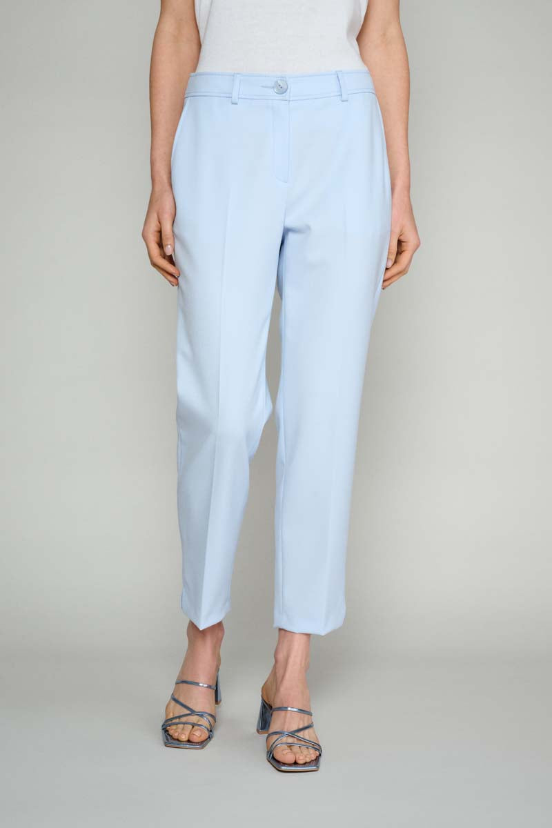 Pantalon Bleu Fluide Avec Pli - Bleu