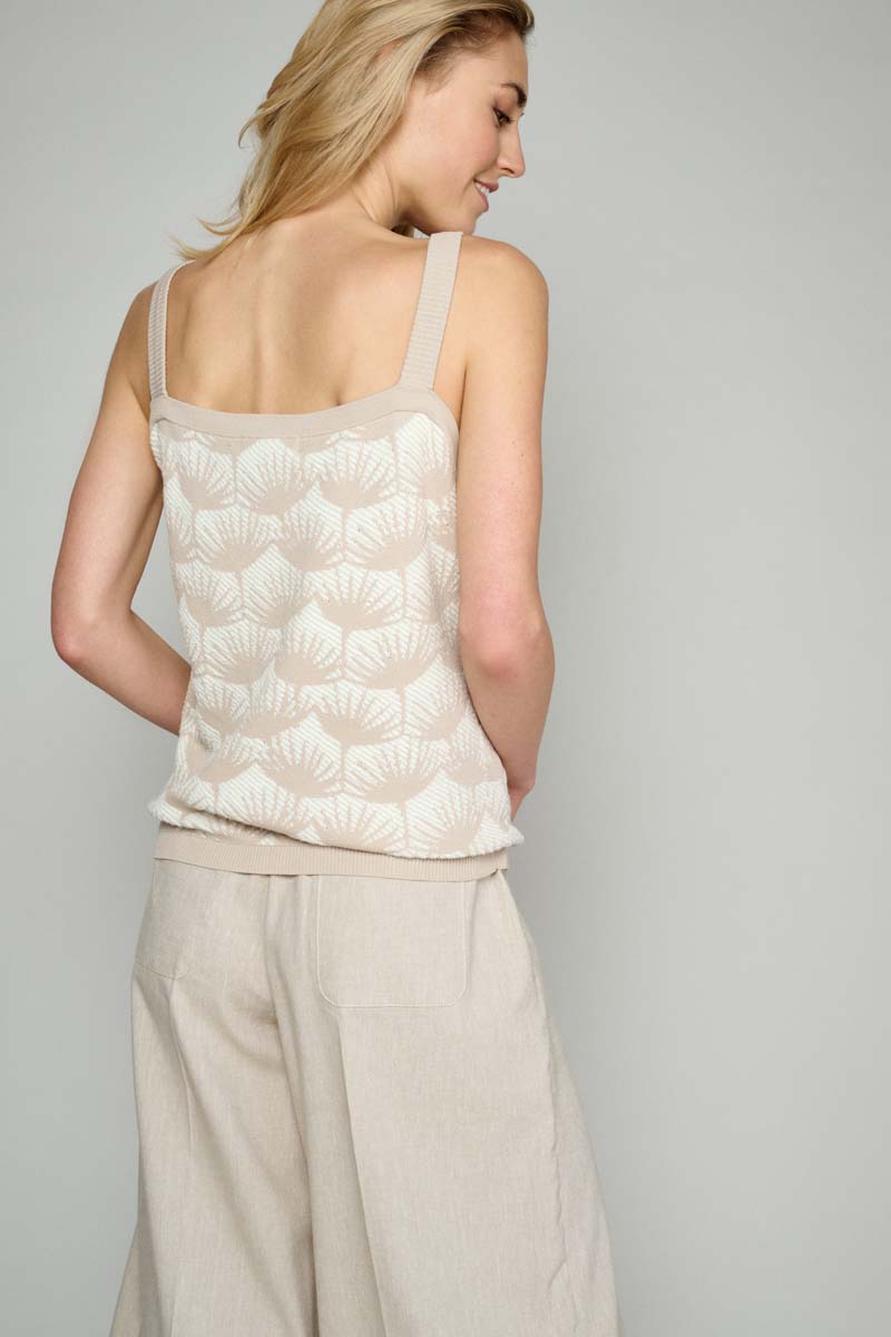 Top En Maille Jacquard - Crème