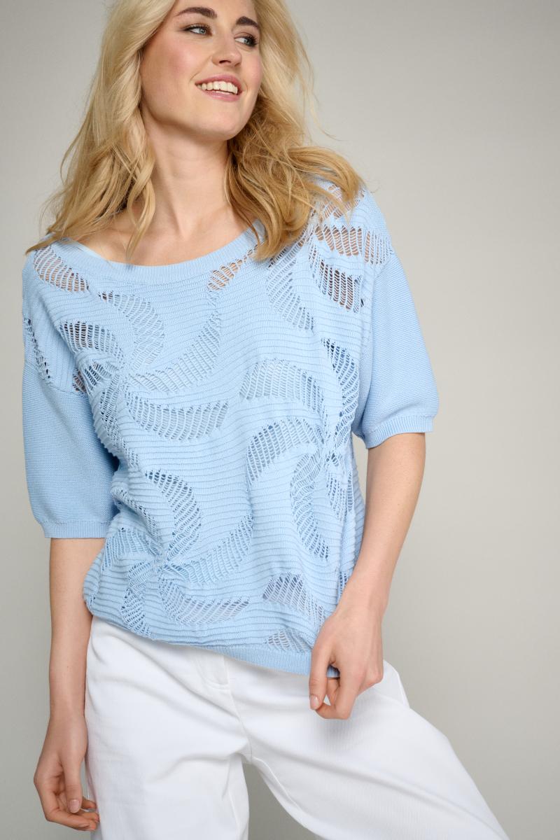 Pull Bleu Avec Finitions Détaillées En Maille  - Bleu