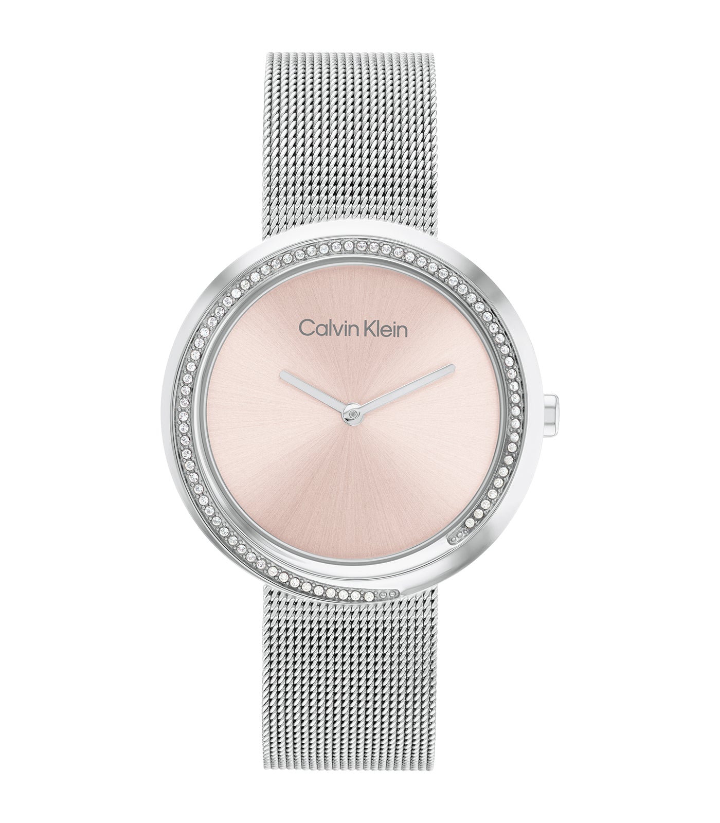 Calvin Klein - Sculptural - Femme - Bracelet Argenté- Cadran Rose-Boitier Argenté