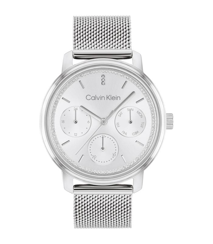 Calvin Klein - Timeless - Femme -  Bracelet Argenté -  Cadran Gris - Boitier Argenté