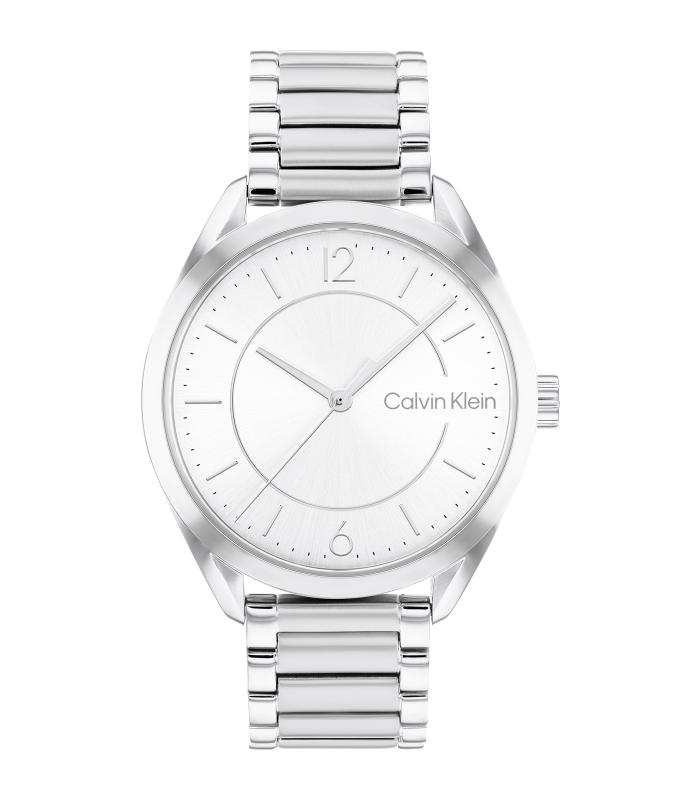 Calvin Klein - Timeless - Femme -  Bracelet Argenté -  Cadran Blanc - Boitier Argenté