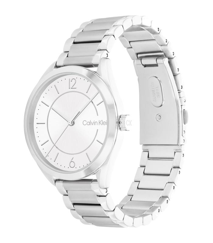 Calvin Klein - Timeless - Femme -  Bracelet Argenté -  Cadran Blanc - Boitier Argenté