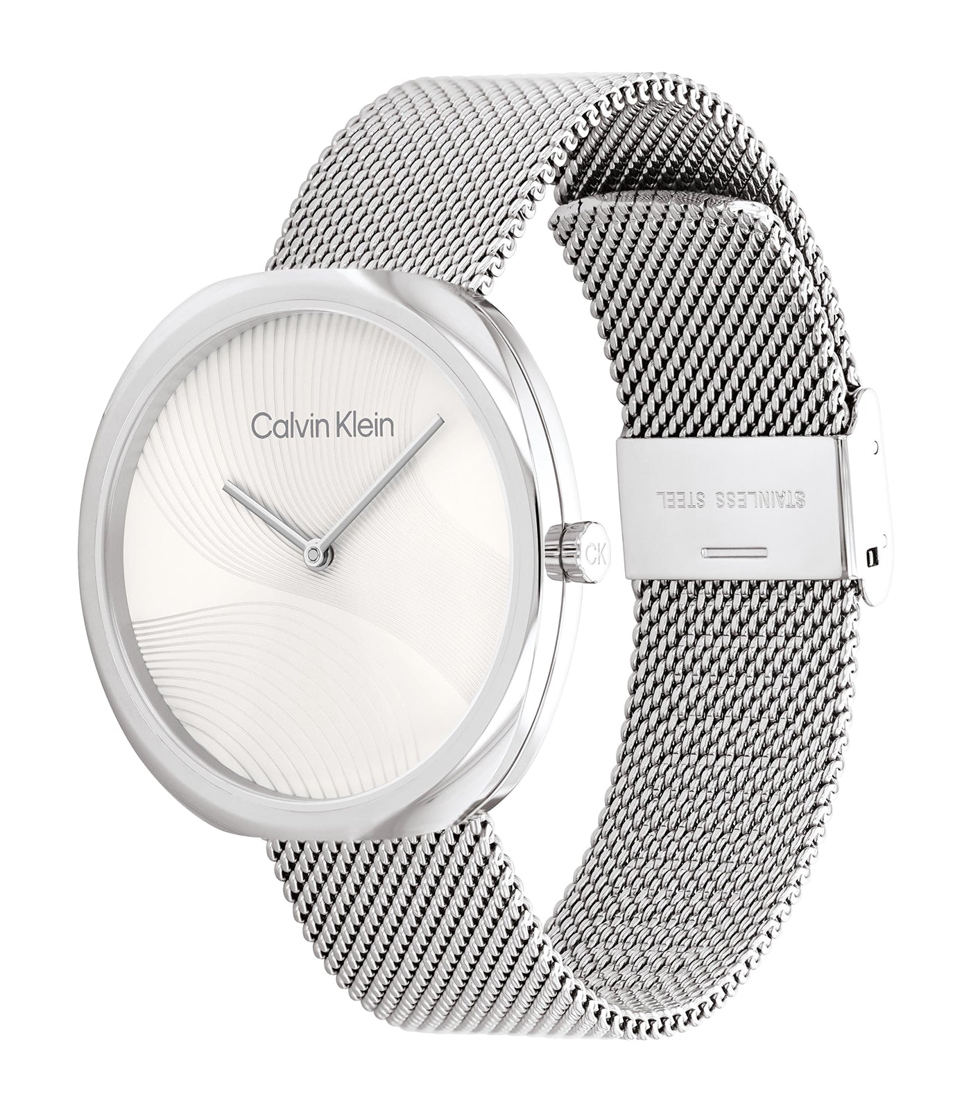 Calvin Klein - Sculptural - Femme - Bracelet Milanais-Boitier Acier-Cadran Blanc