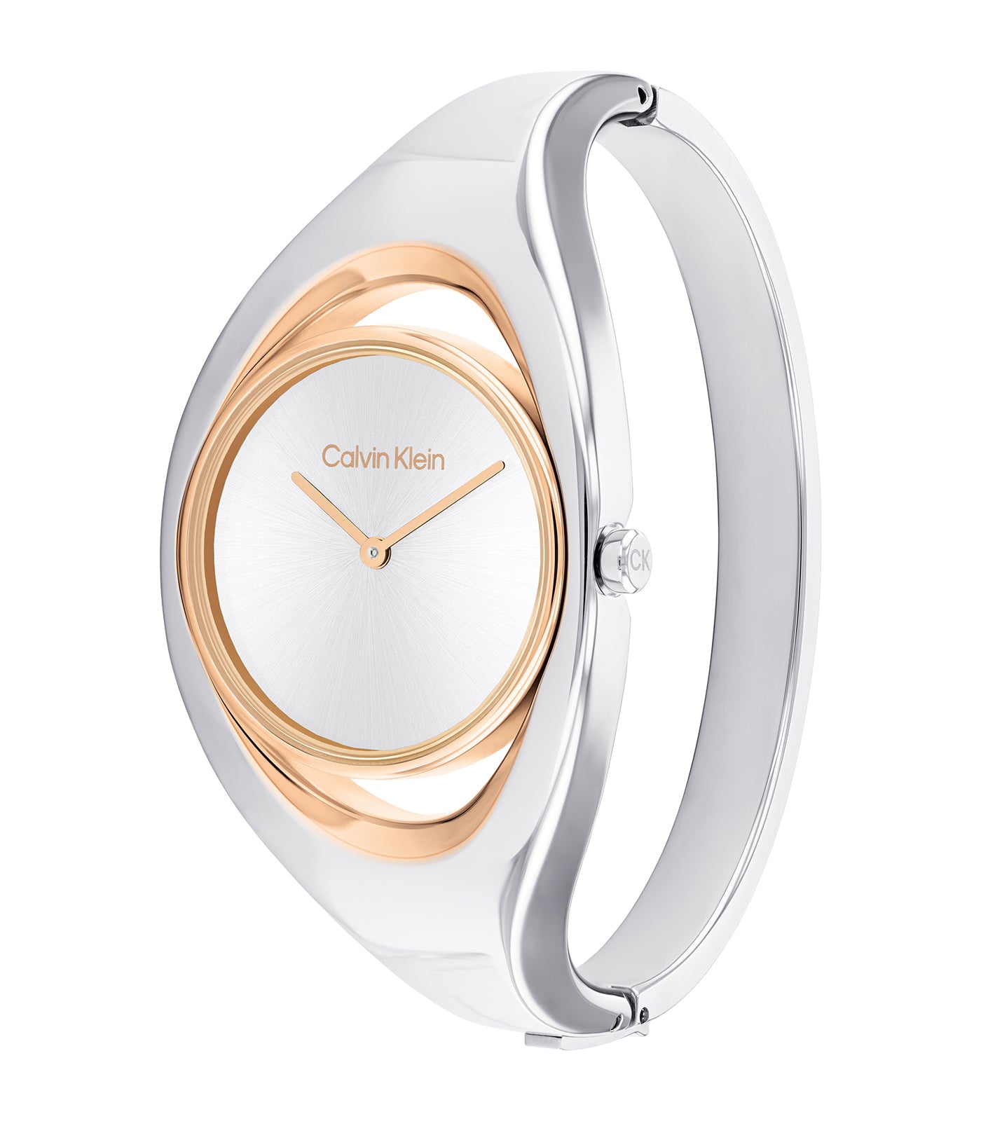 Calvin Klein - Sculptural - Femme - Bracelet Acier-Boitier Bicolor-Cadran Argenté