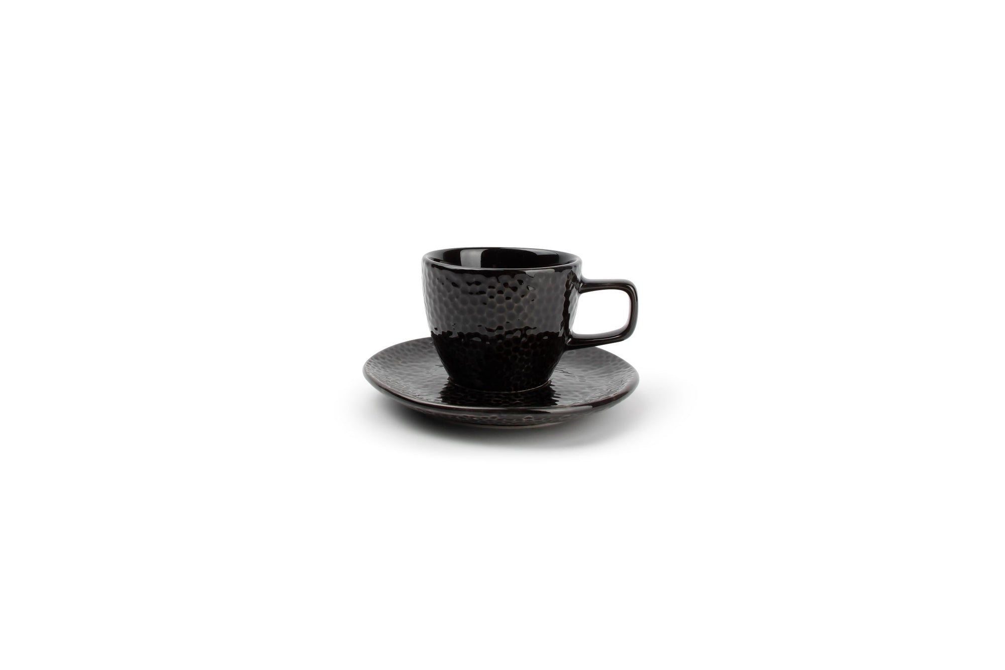 S&P - Tasse À Moka 10cl Et Soucoupe Noir Mielo - 1 Set - 4 Pièces