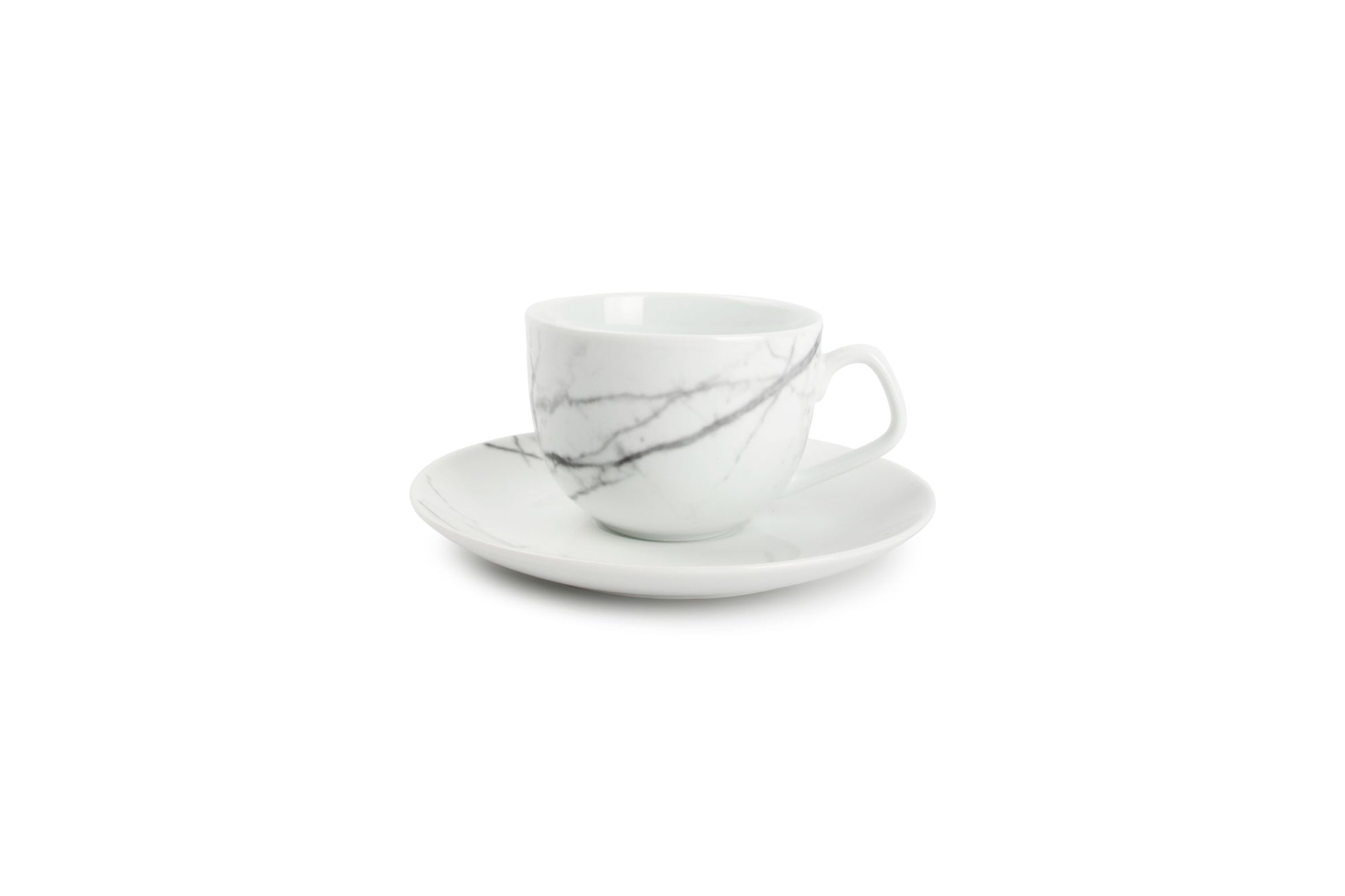 S&P - Tasse 22cl Et Soucoupe Marble Stone - Set/4