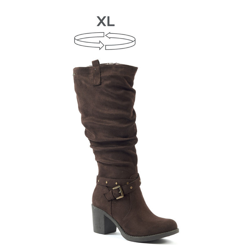 Bottes Mollets Larges XL - Modèle Angélique - Dark Brown