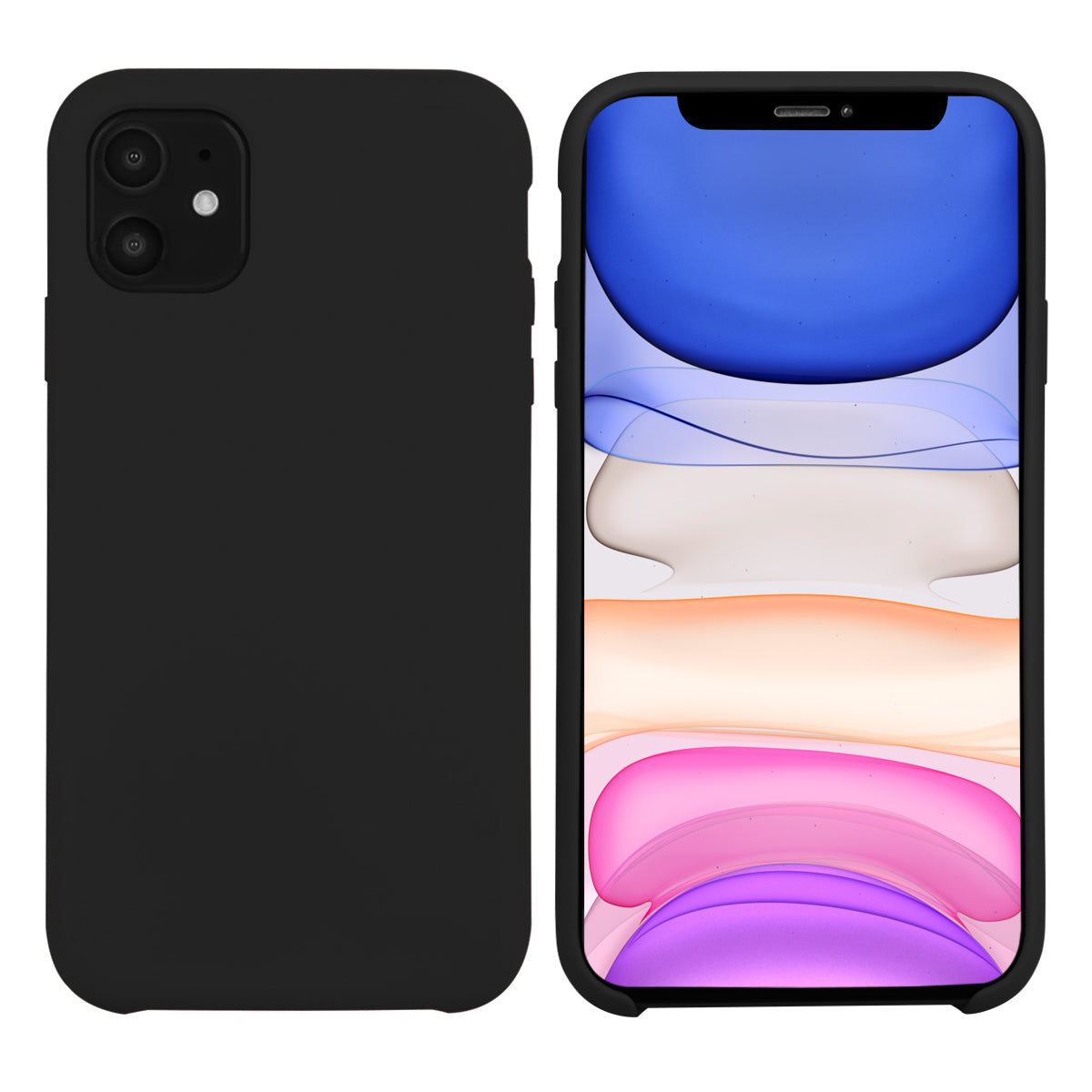 Coque Pour Iphone 11 Rigide En Silicone - Noir