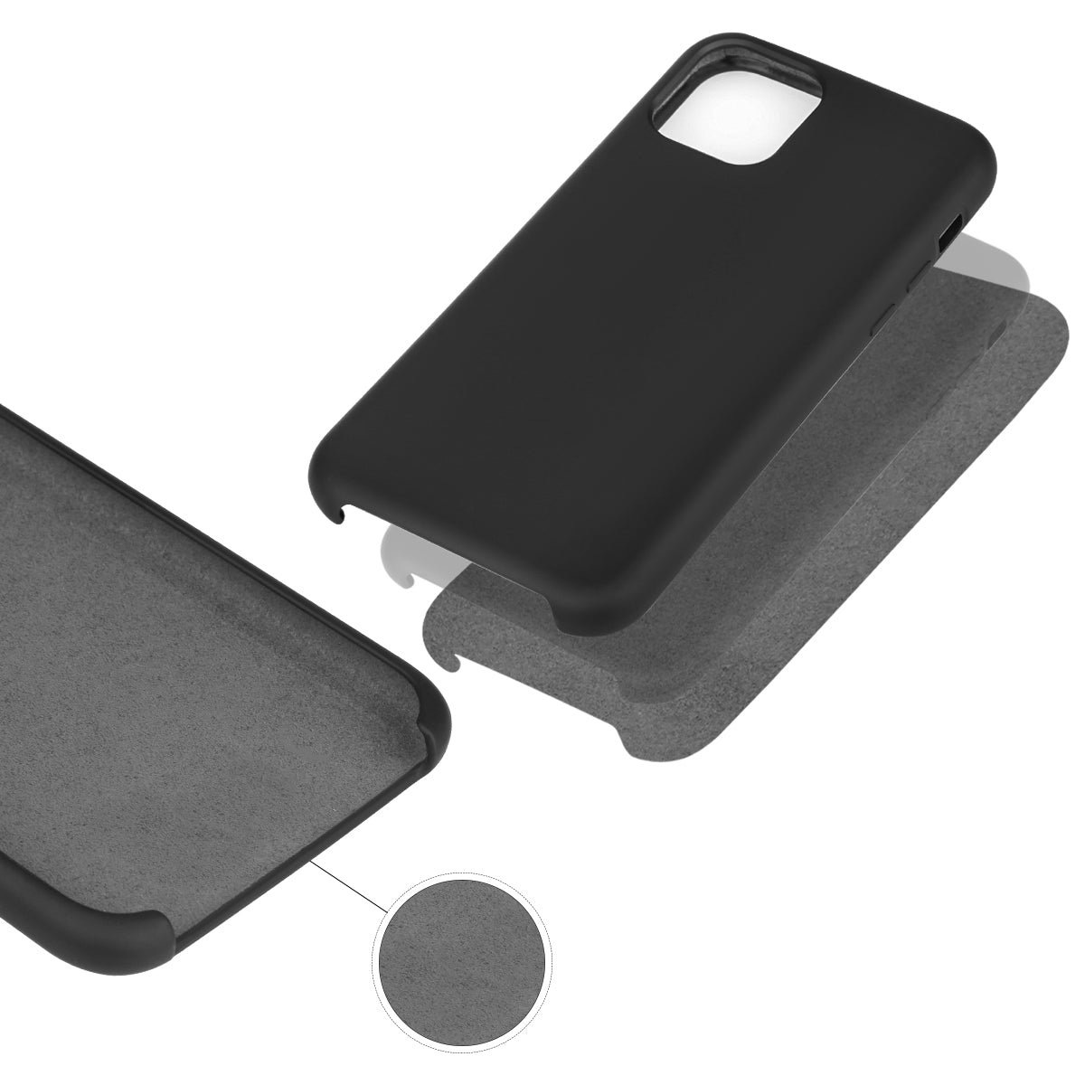 Coque Pour Iphone 11 Rigide En Silicone - Noir