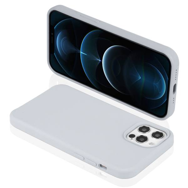 Coque Pour Iphone 12 Pro Rigide En Silicone - Argent