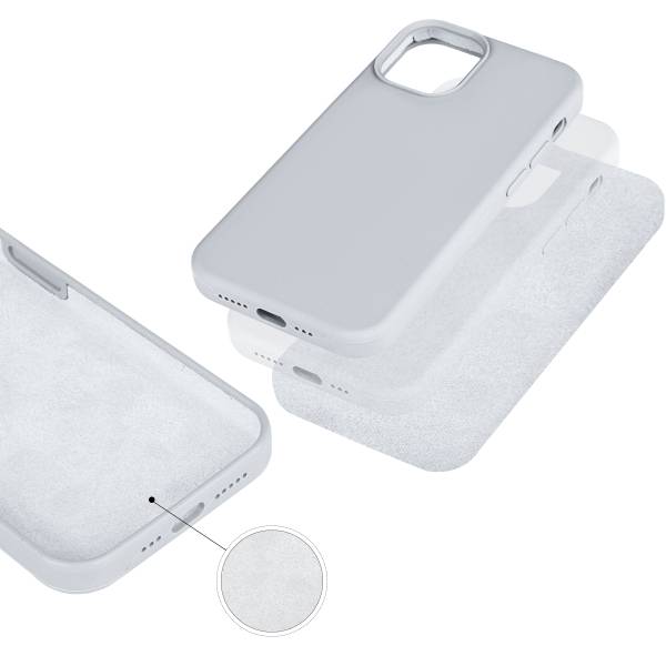 Coque Pour Iphone 12 Pro Rigide En Silicone - Argent