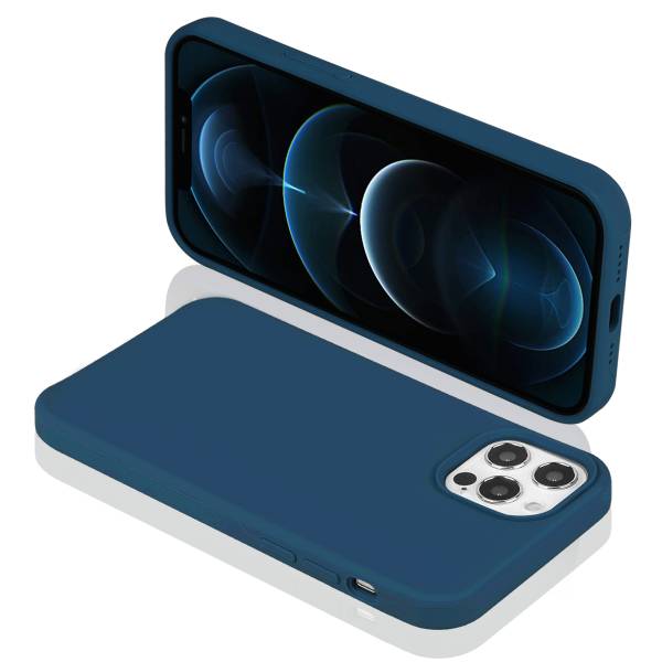 Coque Pour Iphone 12 Pro Rigide En Silicone - Bleu Pacifique