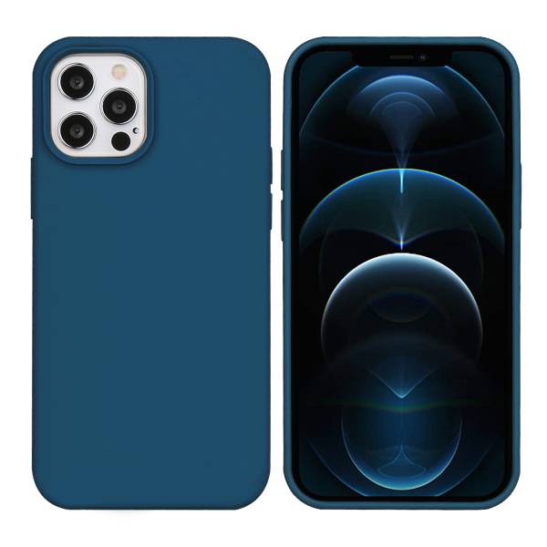 Coque Pour Iphone 12 Pro Rigide En Silicone - Bleu Pacifique