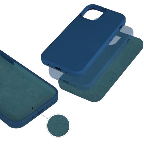 Coque Pour Iphone 12 Pro Rigide En Silicone - Bleu Pacifique