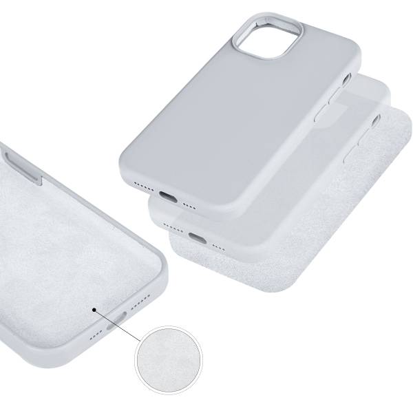 Coque Pour Iphone 12 Pro Max Rigide En Silicone - Argent