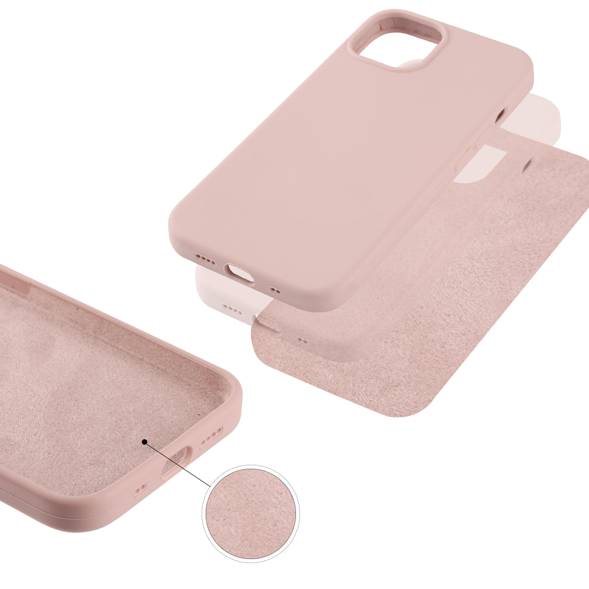 Coque Pour Iphone 13 Mini Rigide En Silicone - Rose