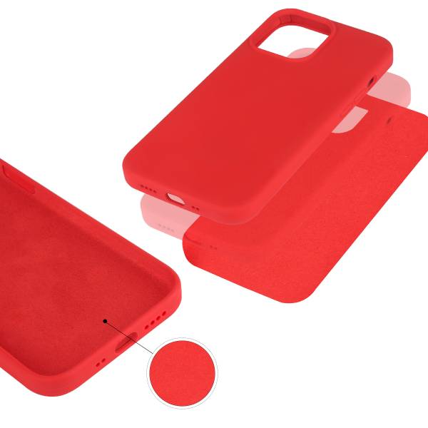 Coque Pour Iphone 13 Mini Rigide En Silicone - Rouge