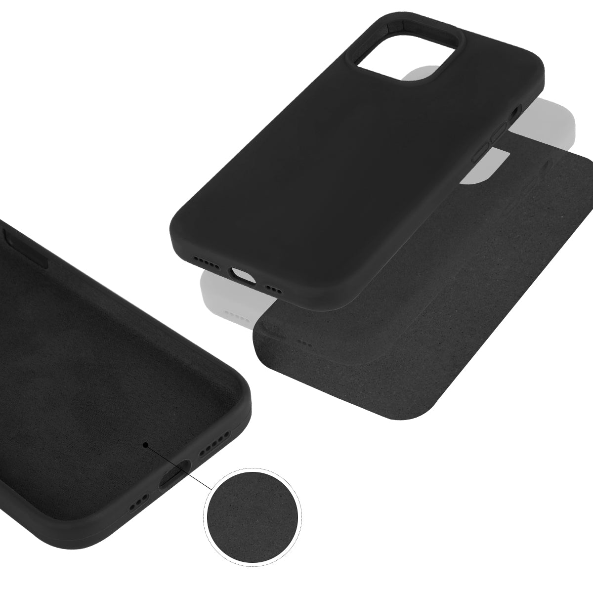 Coque Pour Iphone 13 Rigide En Silicone - Noir