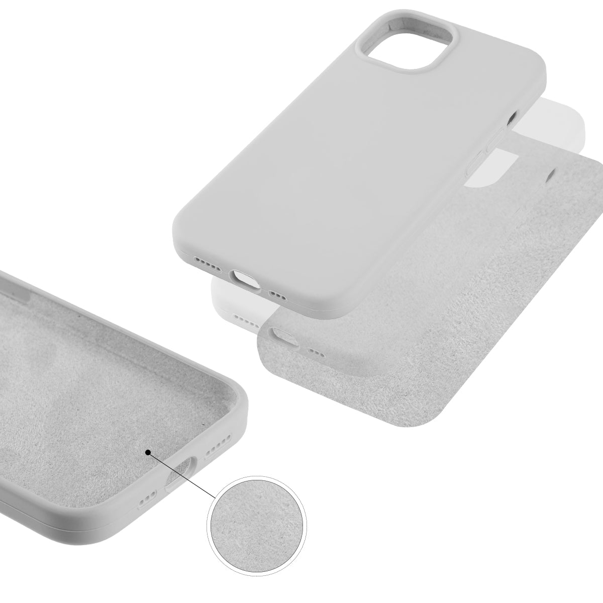 Coque Pour Iphone 13Pro Rigide En Silicone - Argent