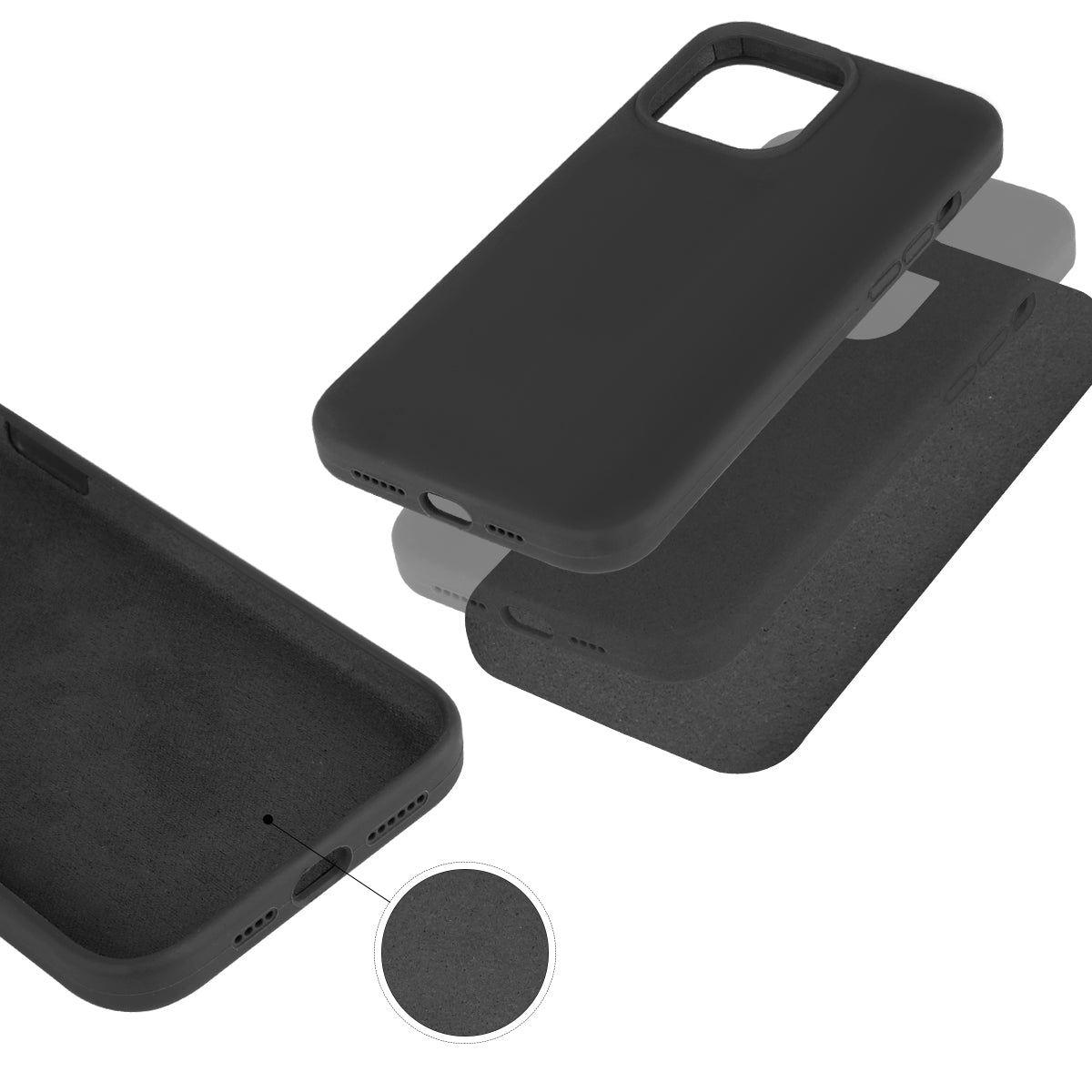 Coque Pour Iphone 13 Pro Max Rigide En Silicone - Graphite