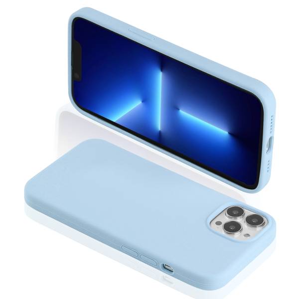 Coque Pour Iphone 13 Pro Max Rigide En Silicone - Bleu 