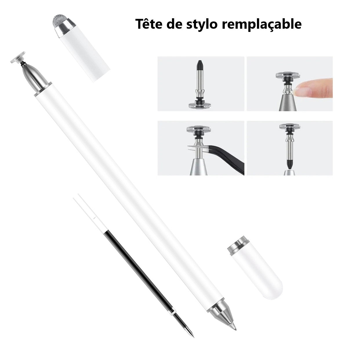 Stylo 3 En 1 Ecran Tactile - Blanc