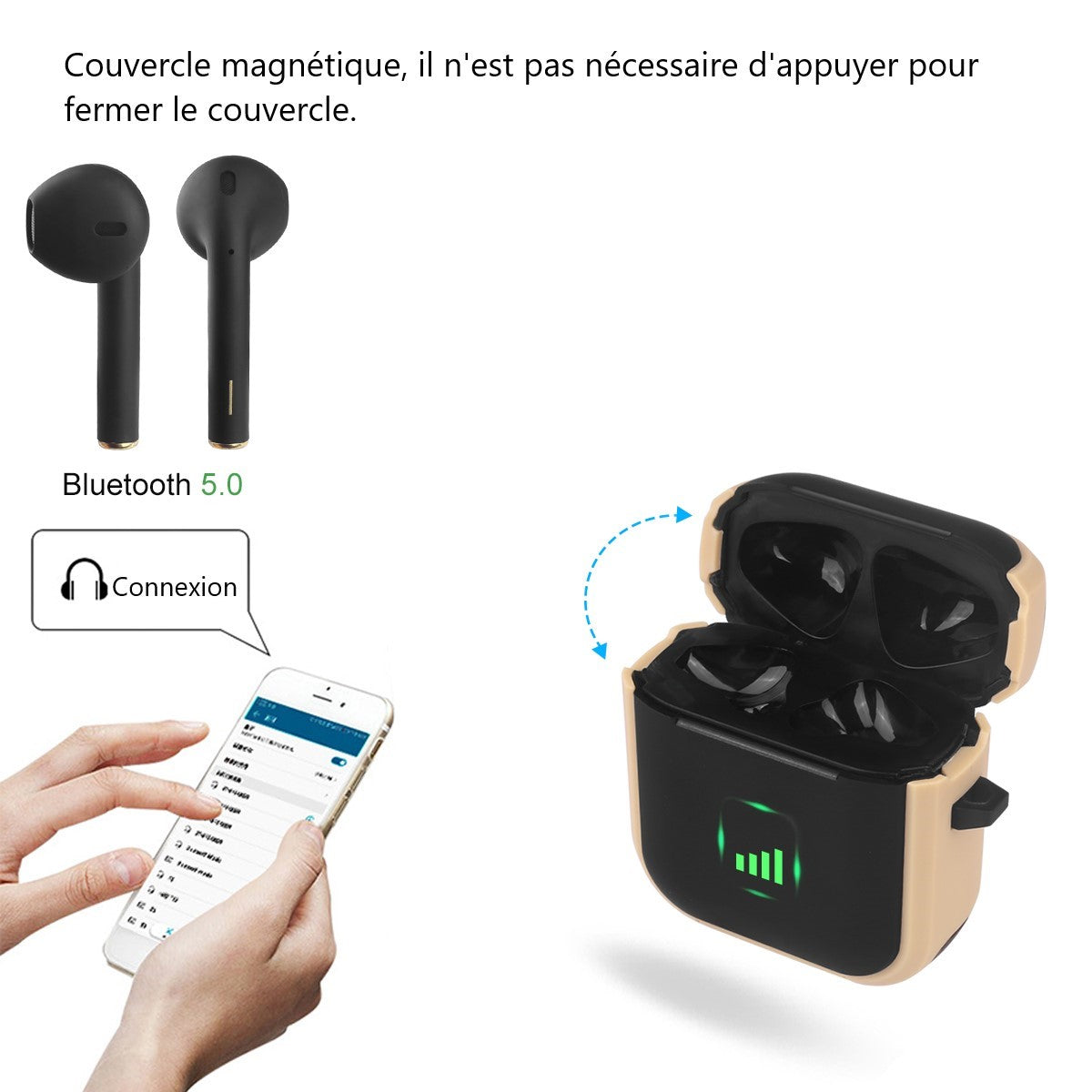 Ecouteurs Bluetooth Sans Fil - Or