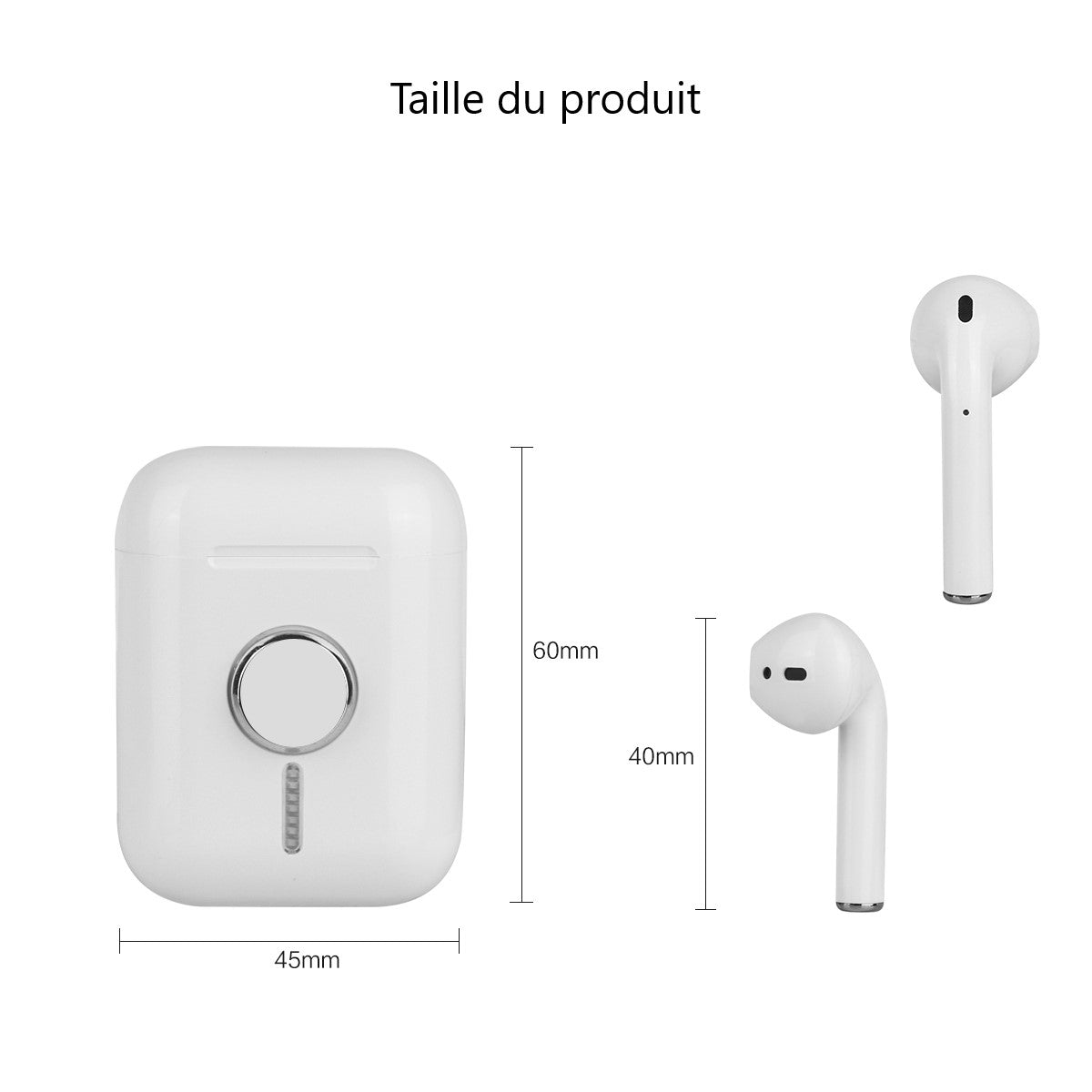 Ecouteurs Bluetooth Sans Fil Et Findget Spinner - Blanc