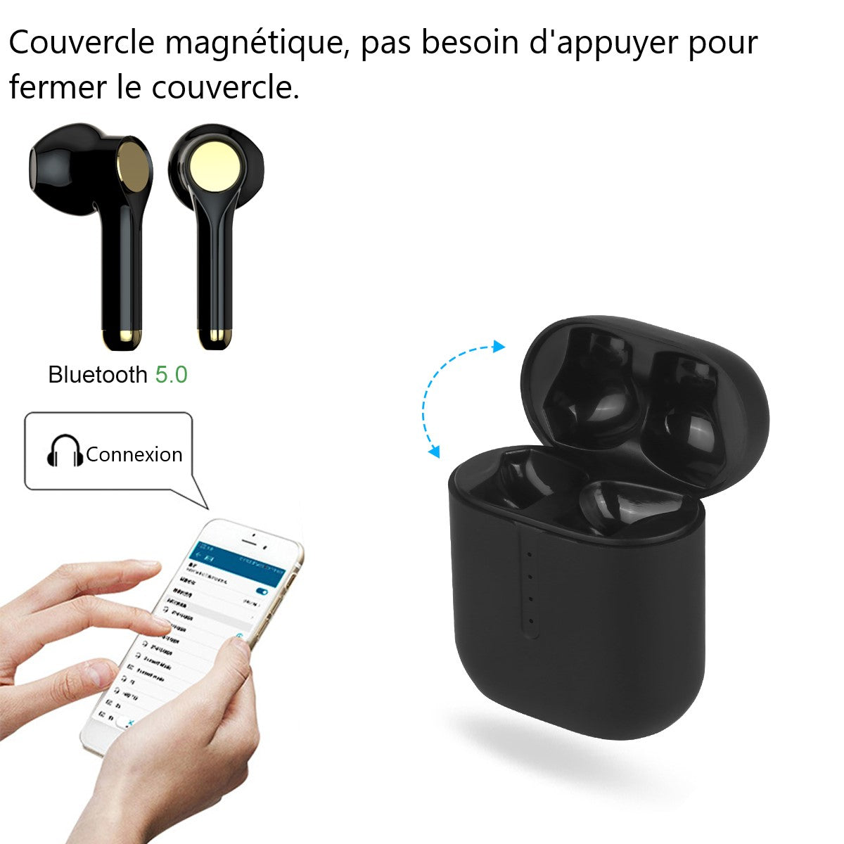 Ecouteurs Bluetooth Sans Fil - Noir