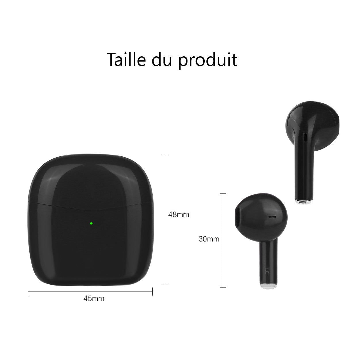 Ecouteurs Bluetooth Sans Fil - Noir 