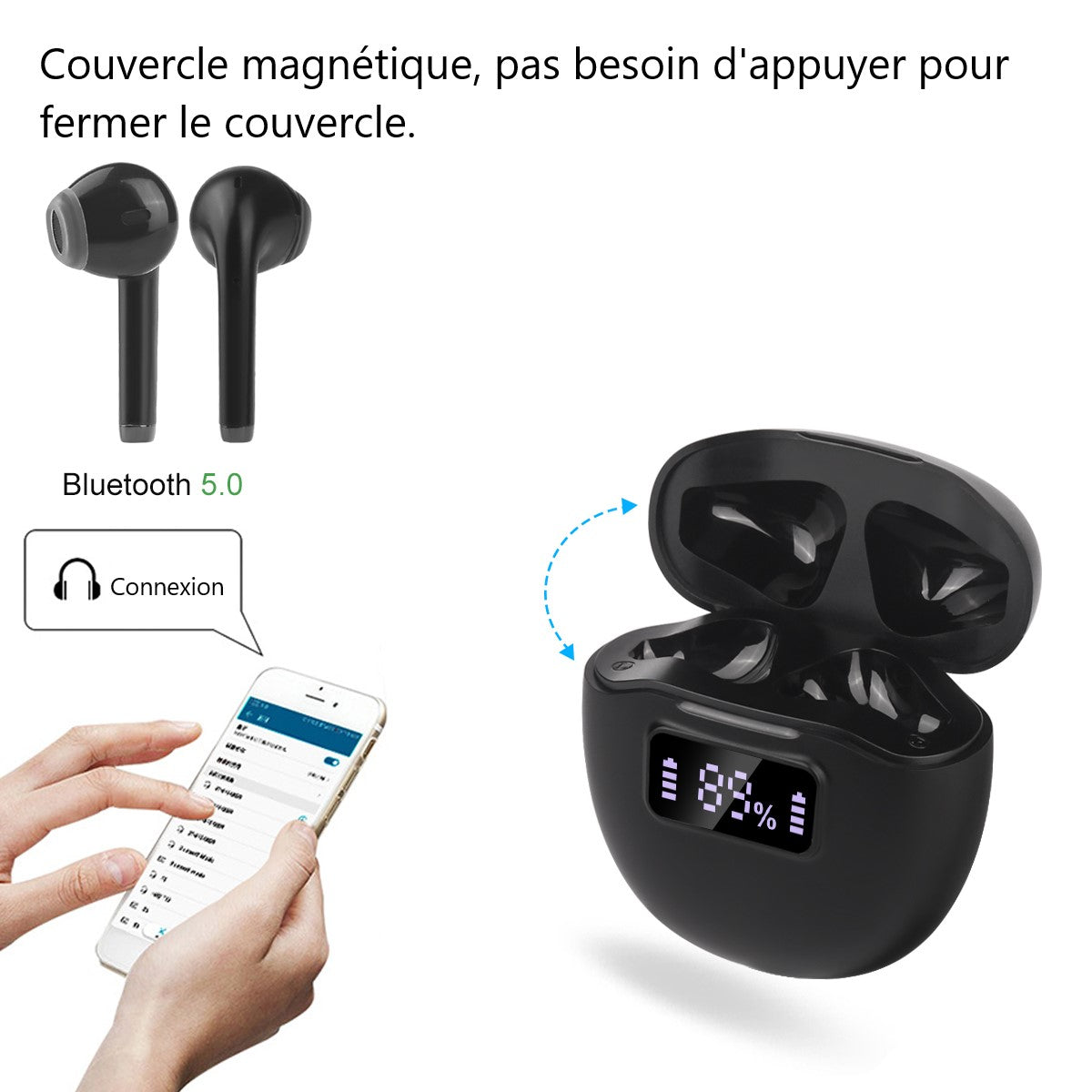 Ecouteurs Bluetooth Avec Reduction De Bruit - Noir